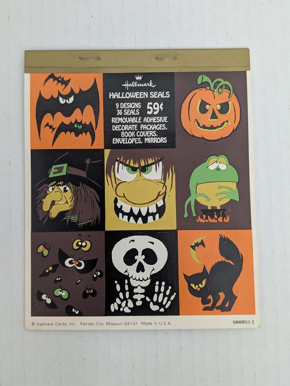 Vintage Halloween Sticker Seals: 36 Original Hallmark Retro Designs